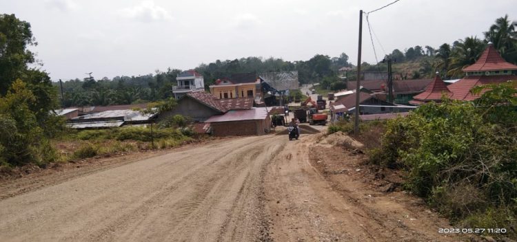 Ruas Jalan Pulau Pandan - Panca Karya yang Tengah Dibangun. (Foto : Awan)
