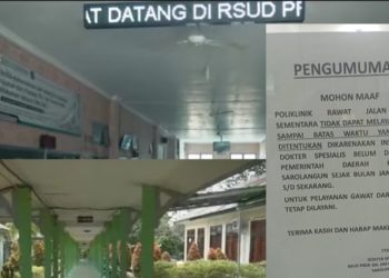 Ruang Pelayanan serta Surat Pernyataan Dokter Spesialis RSUD Chatib Quzwain. (Foto : Awan)