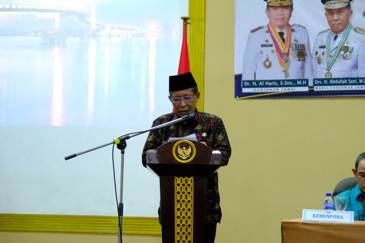 Wagub Sani saat Pembukaan Pelatihan Kewirausahaan Pemuda Provinsi Jambi Tahun 2023. (Foto : Dok. Diskominfo)
