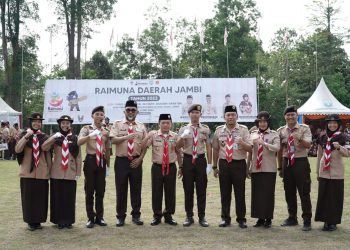 Gubernur Al Haris saat Menghadiri Ramuna Pramuka Daerah Jambi Tahun 2023. (Foto : Dok. Diskominfo/Harun).