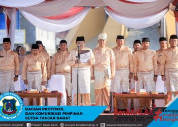 Bupati Anwar Sadat Pimpin Upacara Peringatan Hari Jadi Ke-58 Tanjabbar. (Foto: Dok. Prokopim Tjb)