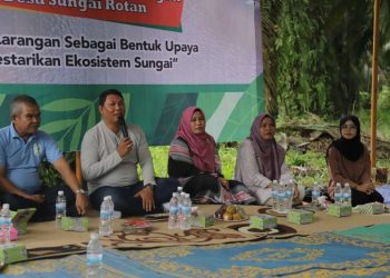Wabup Hairan Memberi Sambutan saat Pembukaan Lubuk Larangan. (Foto : Dok. Prokopim TJB).