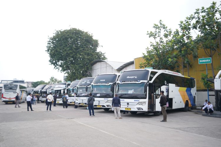 Armada bus DAMRI untuk melayani angkutan Nataru 2023/2024. (Foto: Dok.Damri).