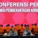 Pimpinan KPK Hadiri konferensi pers Penahanan tersangka Pemerasan di lingkungan Rutan Cabang KPK (Foto: Youtube KPK).