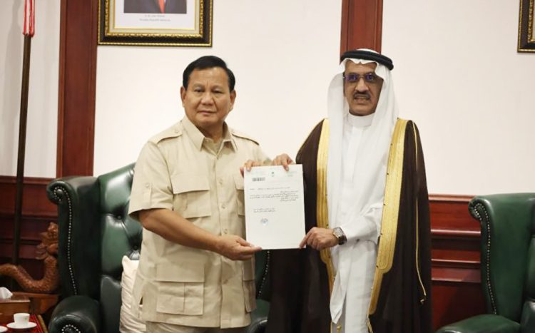 Menhan RI, Prabowo Subianto Menerima Kunjunga Dubes Arab Saudi, Salam Bin Abdullah. (Dok. Kemenhan).