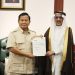 Menhan RI, Prabowo Subianto Menerima Kunjunga Dubes Arab Saudi, Salam Bin Abdullah. (Dok. Kemenhan).