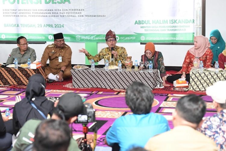 Mendes PDTT Abdul Halim Iskandar dalam Lokakarya Ketahanan Pangan berbasis Potensi Desa di Bangka Tengah. (Dok.Humas Kemendes PDTT).
