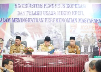 Gubernur Jambi saat membuka Pelatihan Manajerial, Kewirausahaan, Literasi dan Akses Keuangan serta Teknologi Informasi bagi pengurus koperasi dan pelaku UMK) Kabupaten Kerinci dan Sungaipenuh, Senin (15/7). / Foto/Ist