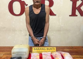 US bersama Barang Bukti Diamankan oleh Pihak Polres Sarolangun. Foto/Awan