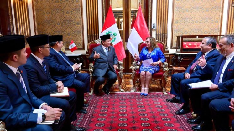 Presiden Prabowo Berbincang dengan Presiden Republik Peru, Dina Boluarte, (14/11). Dok/Ist